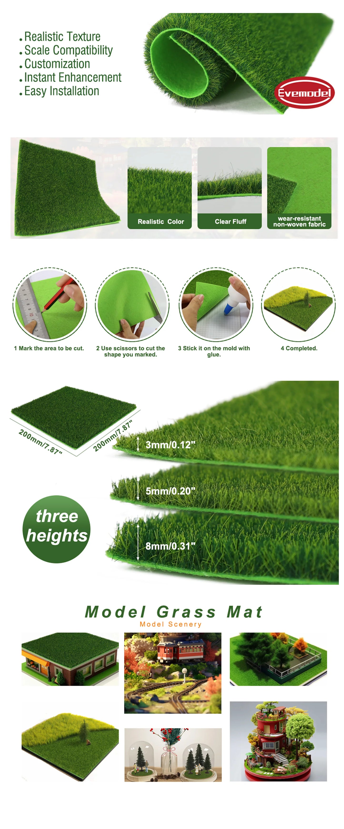 Thick Artificial Grass Mat for DIY Project